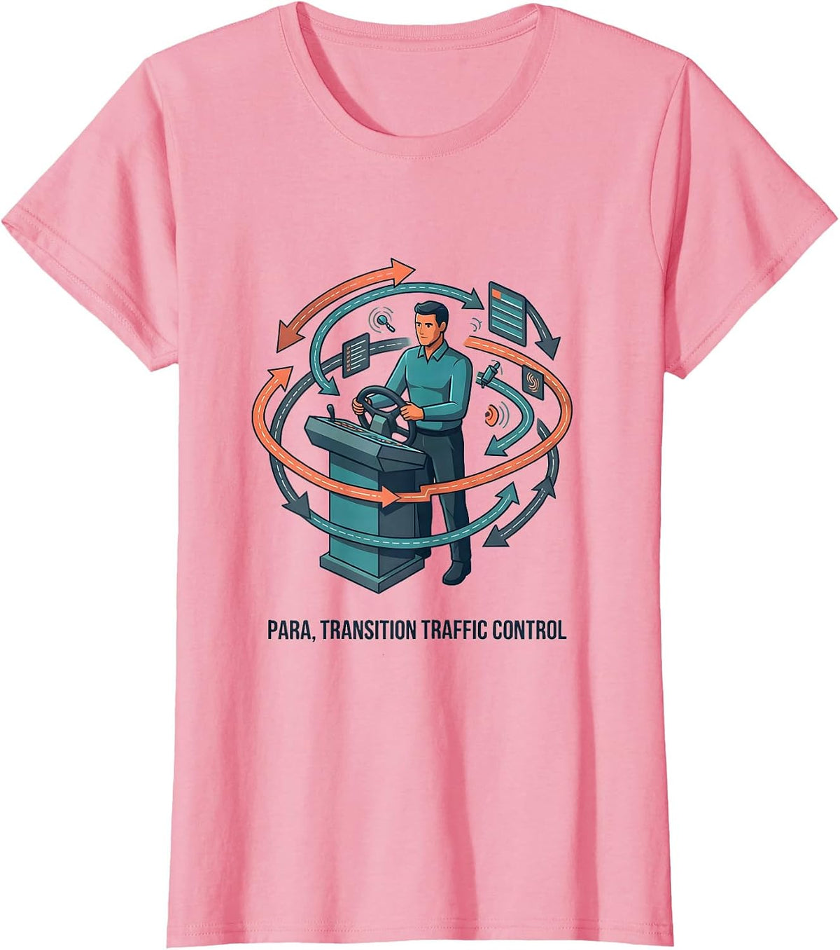 Women's Para Transition Traffic Control Funny Paraprofessional T-Shirt - Pink