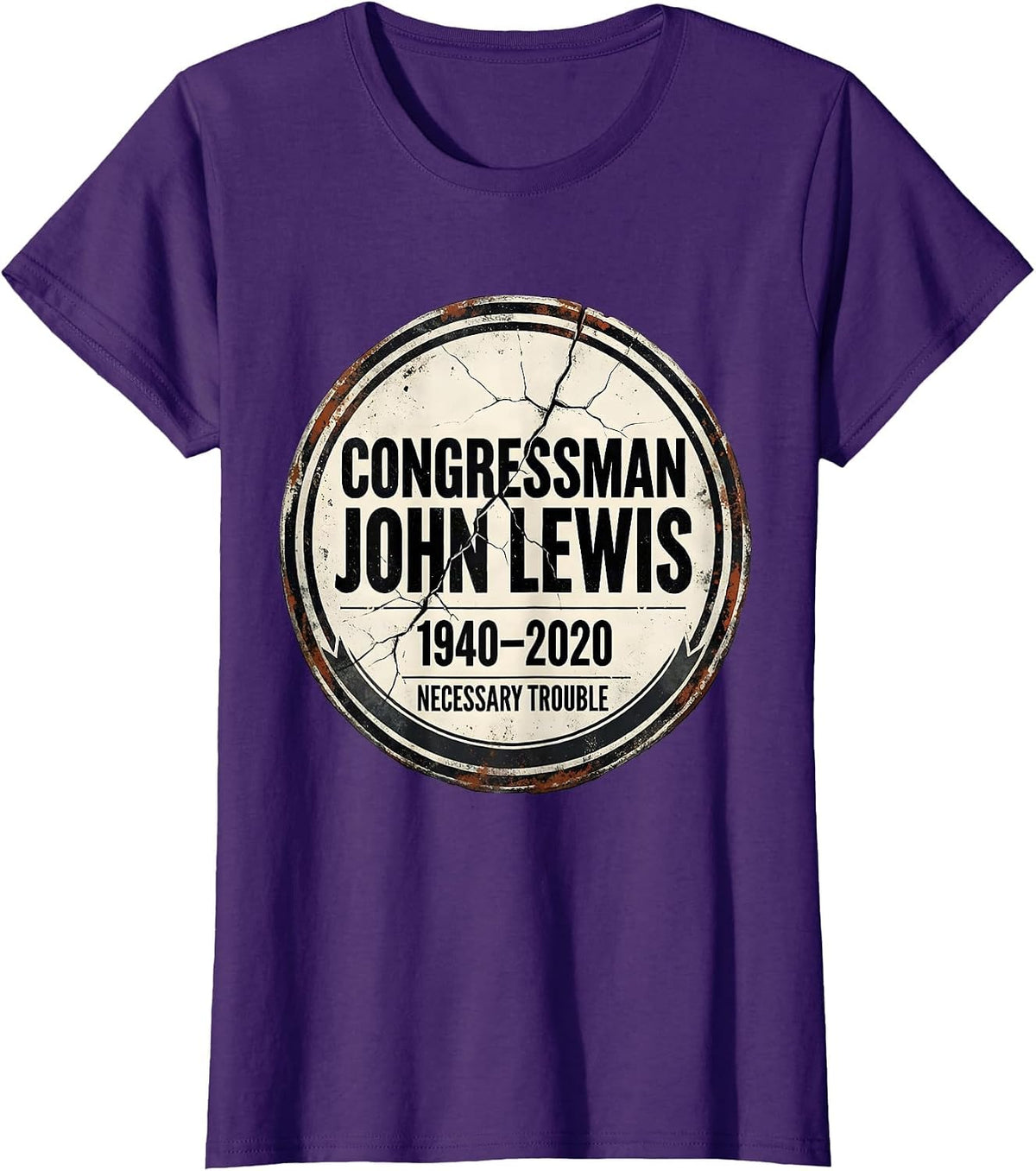 Women's Congressman John Lewis, 1940–2020 — Necessary Trouble T-Shirt - Purple