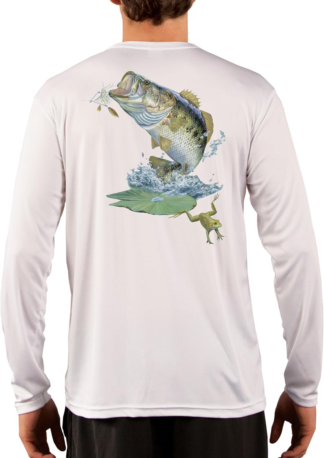 Skiff Life Large Mouth Bass Fishing Shirt - Long Sleeve Men's Fishing Shirt Moisture Wick 50+ UPF Fabric Bass Pro Shop -