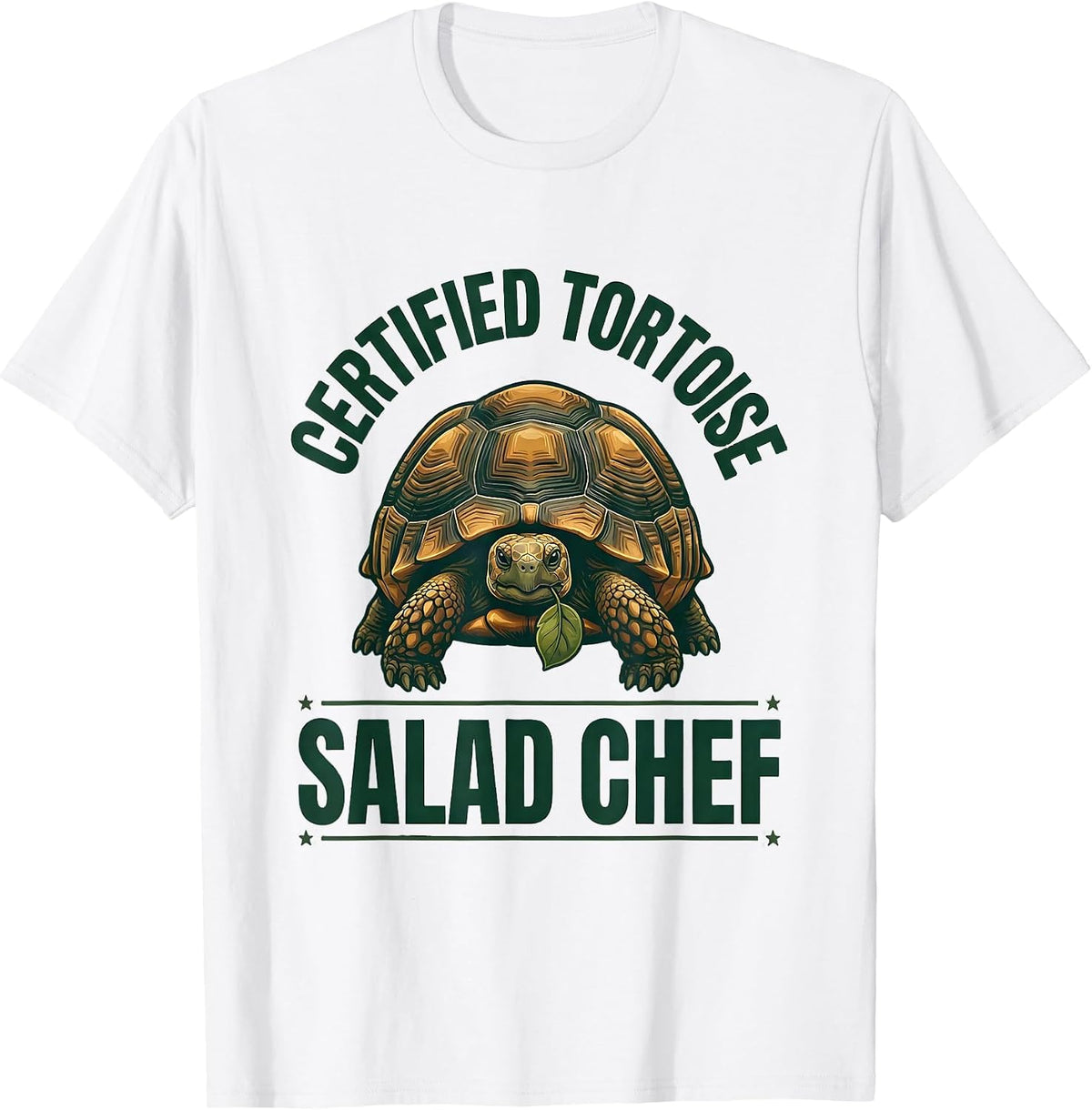 Men's Certified Tortoise Salad Chef Funny Tortoise Lover Animal T-Shirt - White