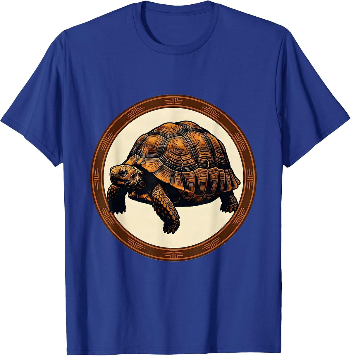 Men's Desert Tortoise Cracked Saddle Shell Western Art T-Shirt - Royal Blue