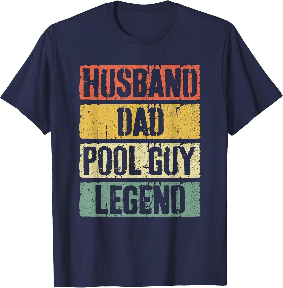 Husband Dad Pool Guy Legend Shirt Men Fathers Day T-Shirt - Navy Blue
