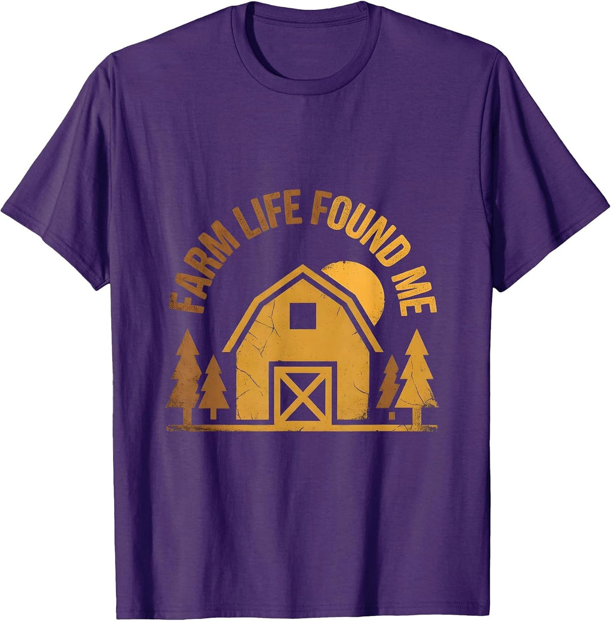Farm Life Found Me Rustic Country Design T-Shirt - Purple