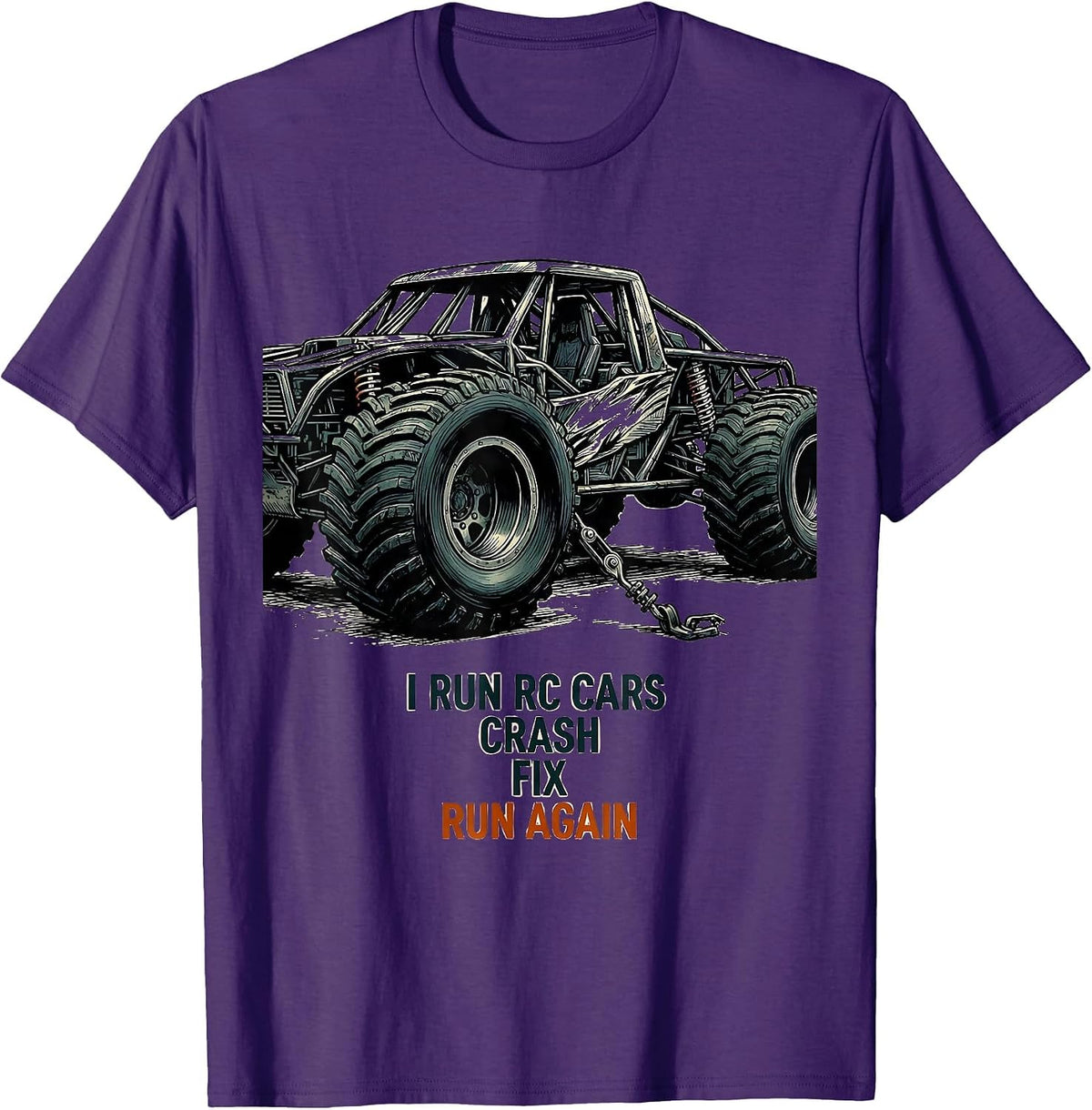 I Run RC Cars Crash Fix Run Again Funny RC Racer Hobbyist T-Shirt - Purple