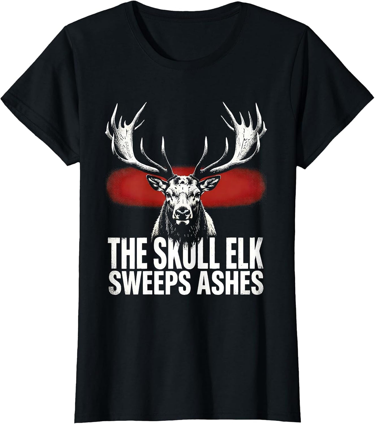 The Skull Elk Sweeps Ashes Gothic Horror Alt Aesthetic T-Shirt - Black