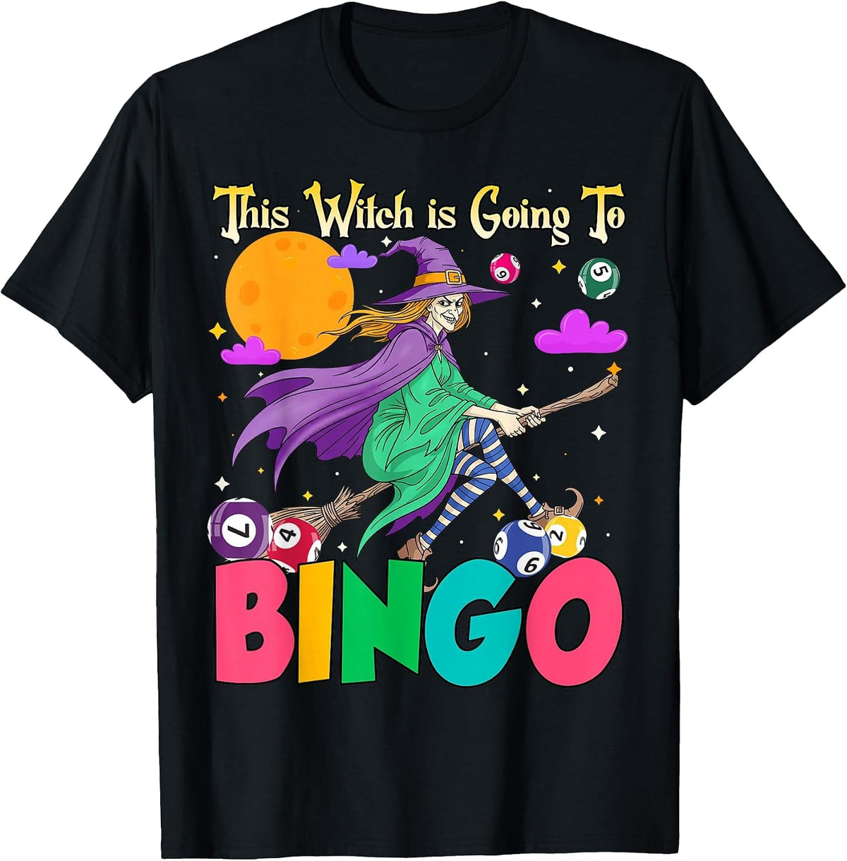 Halloween This Witch is Going to Bingo T-Shirt - Black