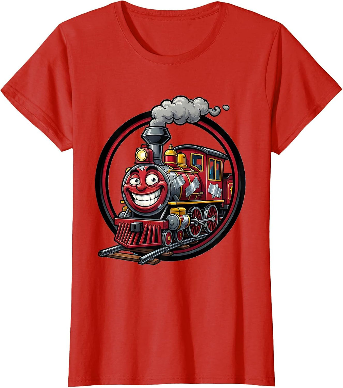Women's Not Always a Train Wreck Duct Tape Engine T-Shirt - Red