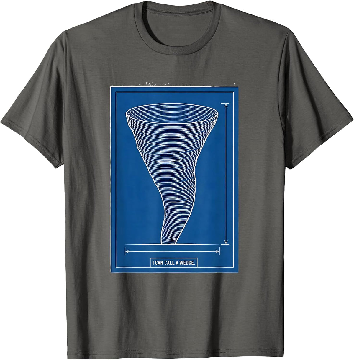 Men's I Can Call A Wedge Technical Blueprint Storm Chaser T-Shirt - Asphalt Grey