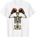 Men's Skeleton Boxer Victory Pose Graphic T-Shirt - White