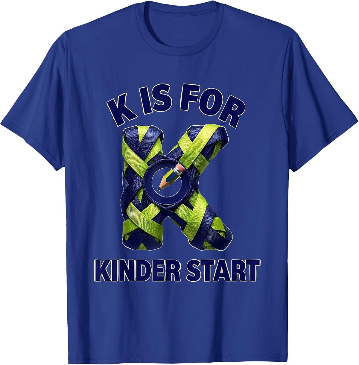 K Is For Kinder Start Playful Kindergarten Teacher Back To T-Shirt - Royal Blue