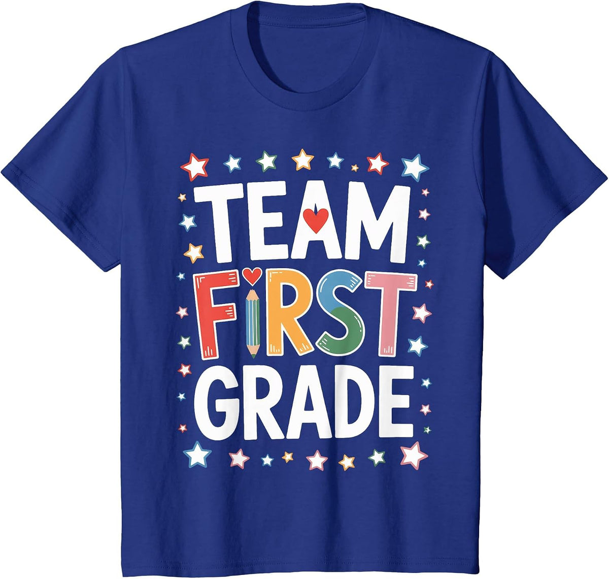 Team First Grade Back to School Teacher Squad T-Shirt - Royal Blue