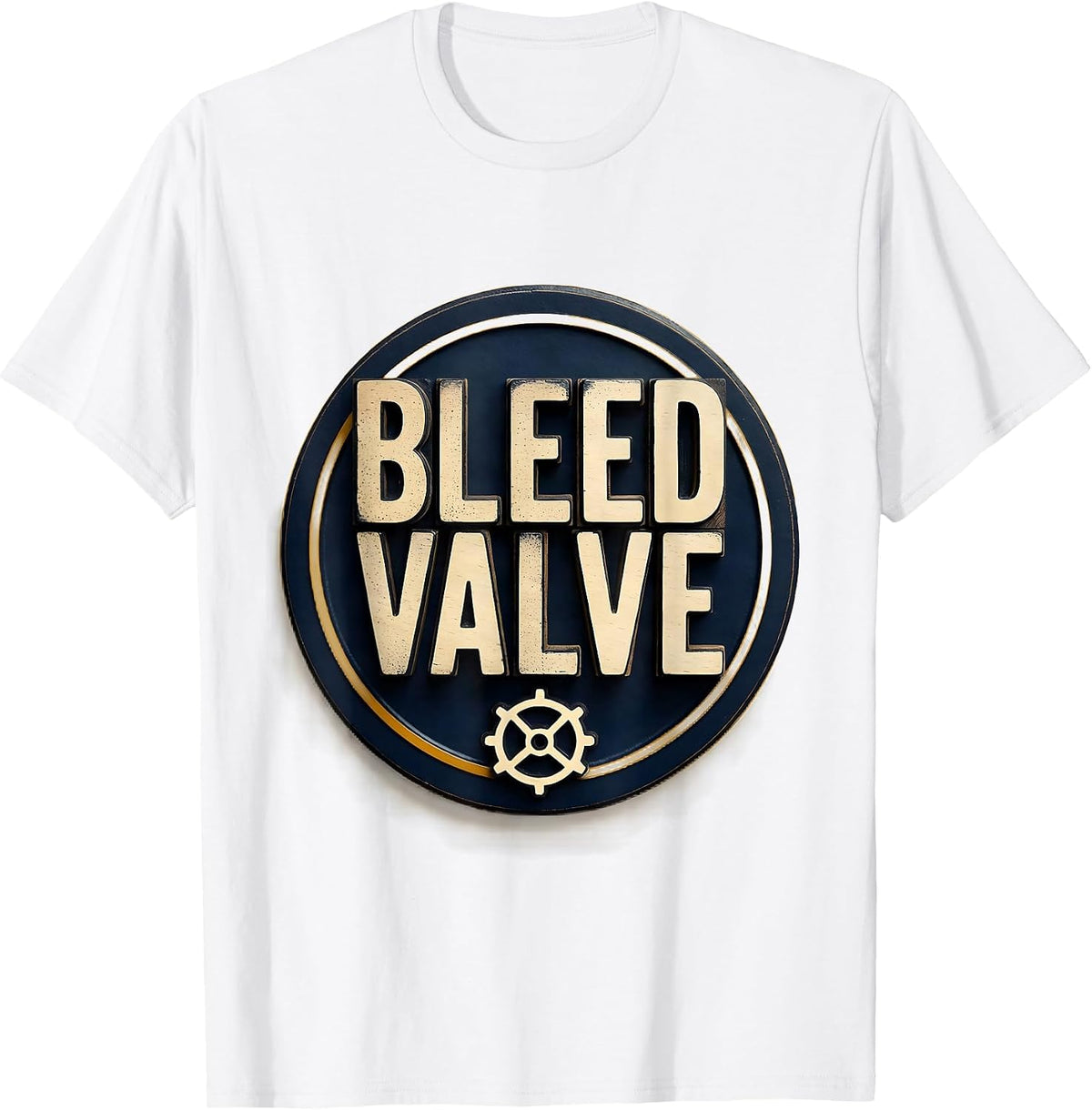Men's Bleed Valve Wood Type Letterpress Funny Plumber Pipefitter T-Shirt - White