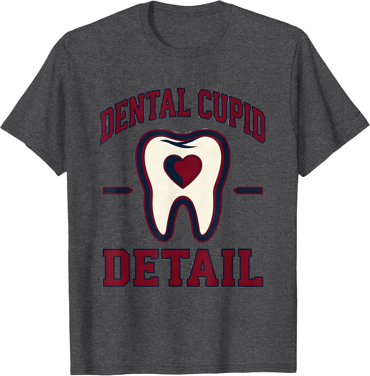 Men's Dental Cupid Detail Funny Dental Professional Valentine T-Shirt - Dark Heather Grey
