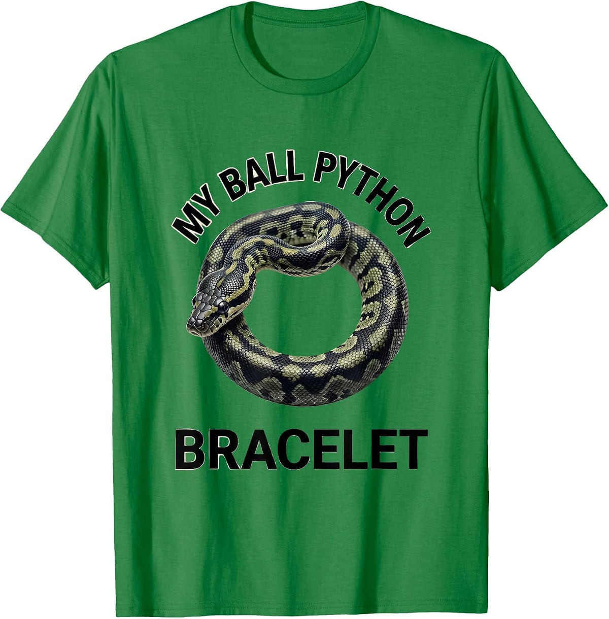 Men's My Ball Python Bracelet Minimalist Reptile Lover Gift T-Shirt - Kelly Green