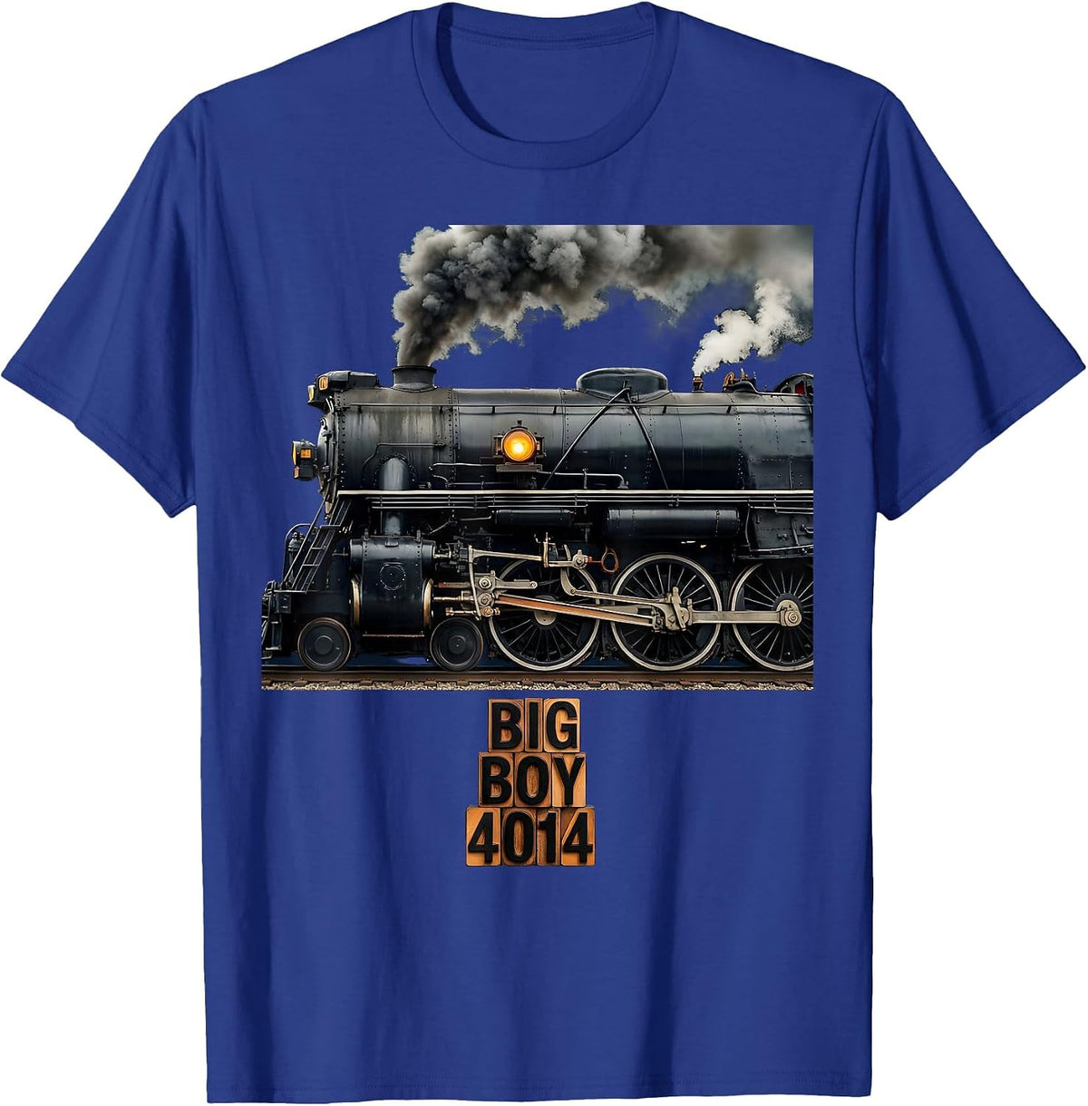 Big Boy 4014 Steam Locomotive Railroad Vintage T-Shirt - Royal Blue