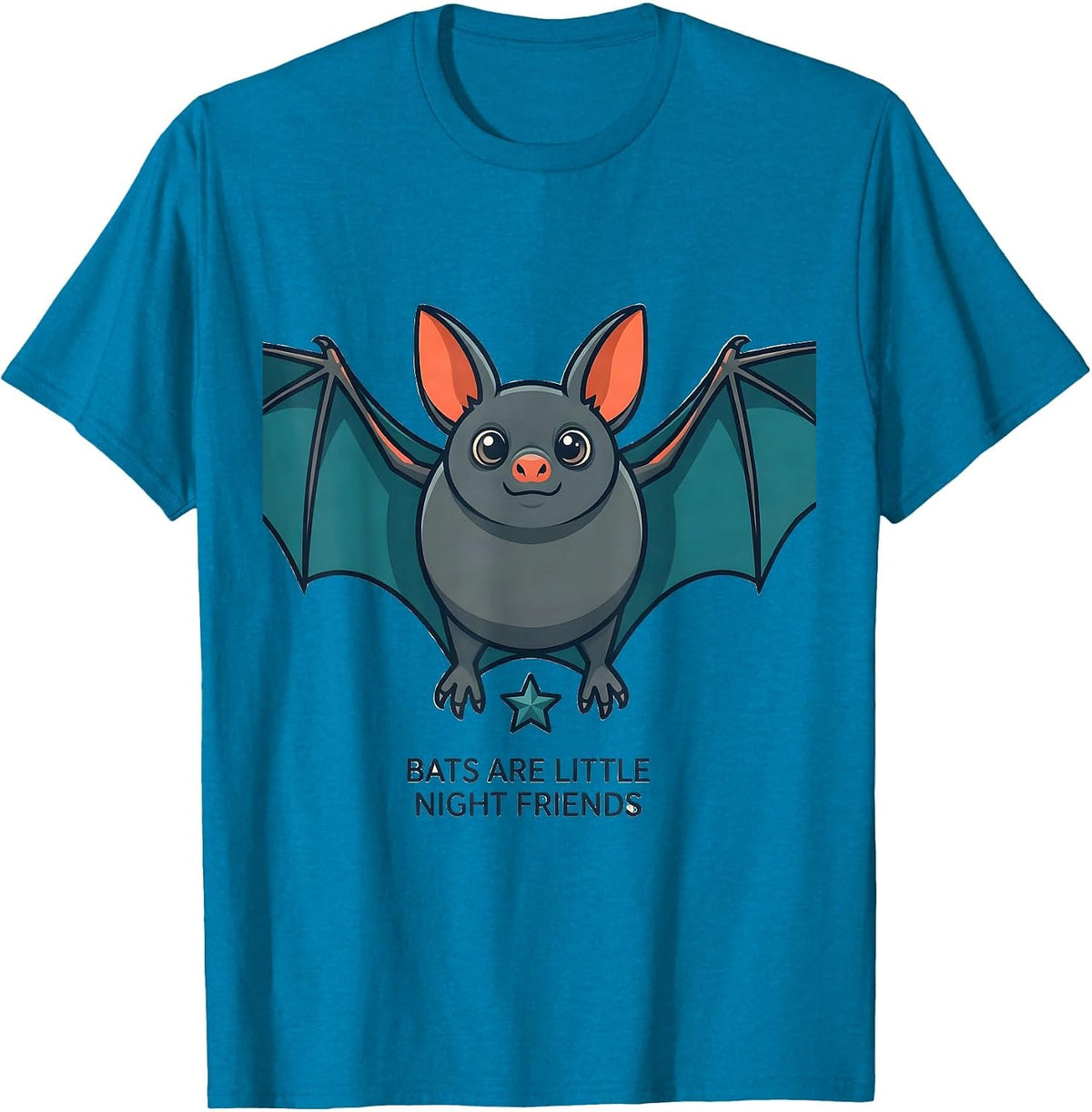 Bats Are Little Night Friends Funny Bat Lover Wildlife Humor T-Shirt - Sapphire Blue