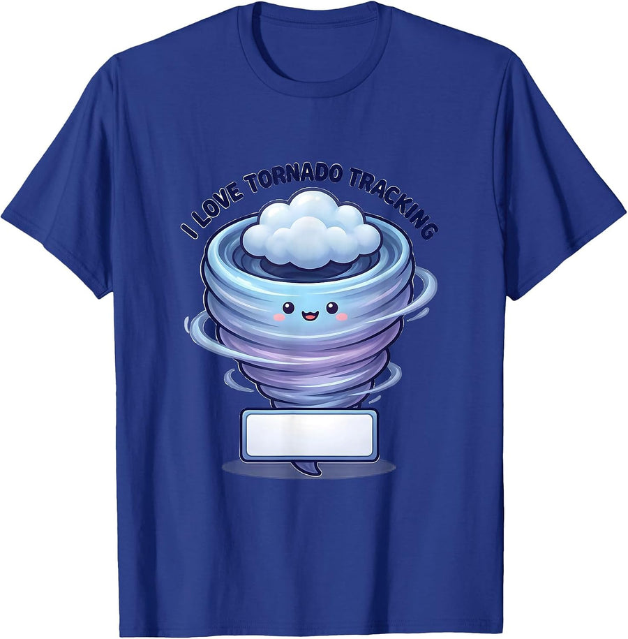 I Love Tornado Tracking Cute Kawaii Storm Chaser Meteorology T-Shirt - Royal Blue