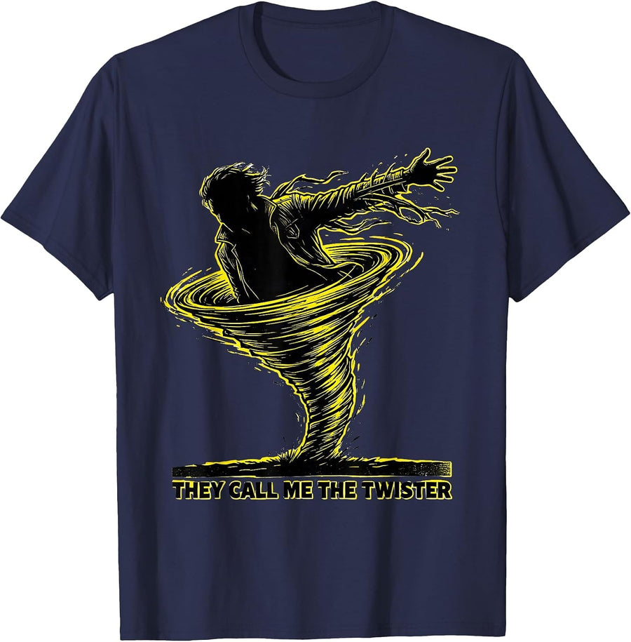 They Call Me The Twister Funny Storm Chaser Meteorology T-Shirt - Navy Blue