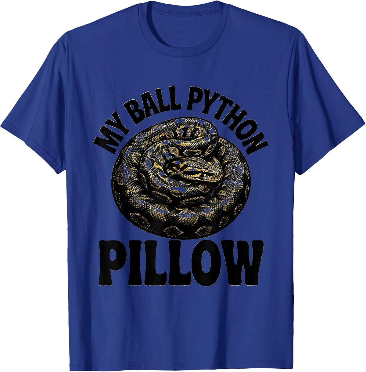 Men's My Ball Python Pillow Funny Reptile Owner Snake Humor T-Shirt - Royal Blue