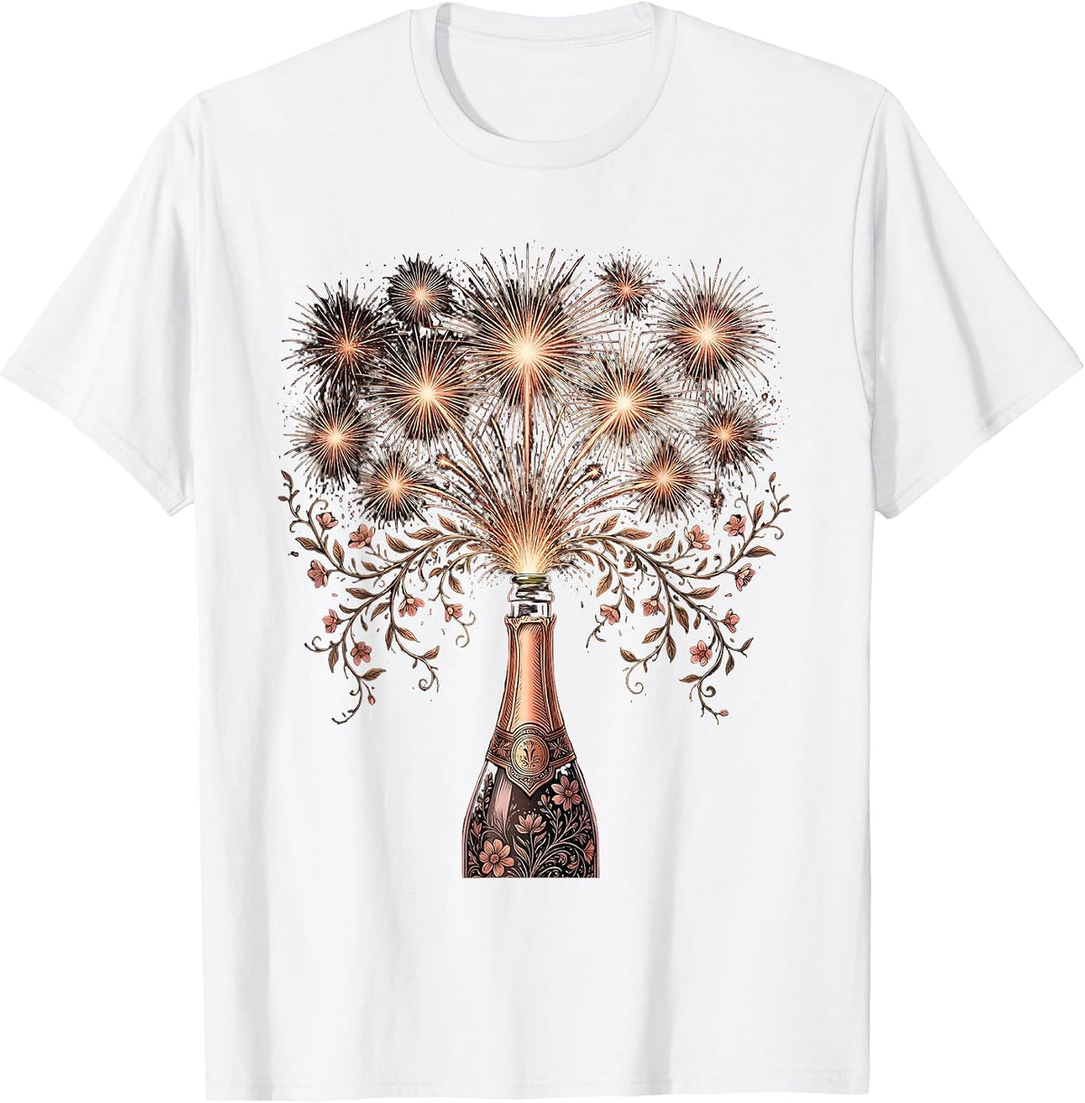 Men's I'm a Delight Champagne Pop Fireworks Graphic T-Shirt - White