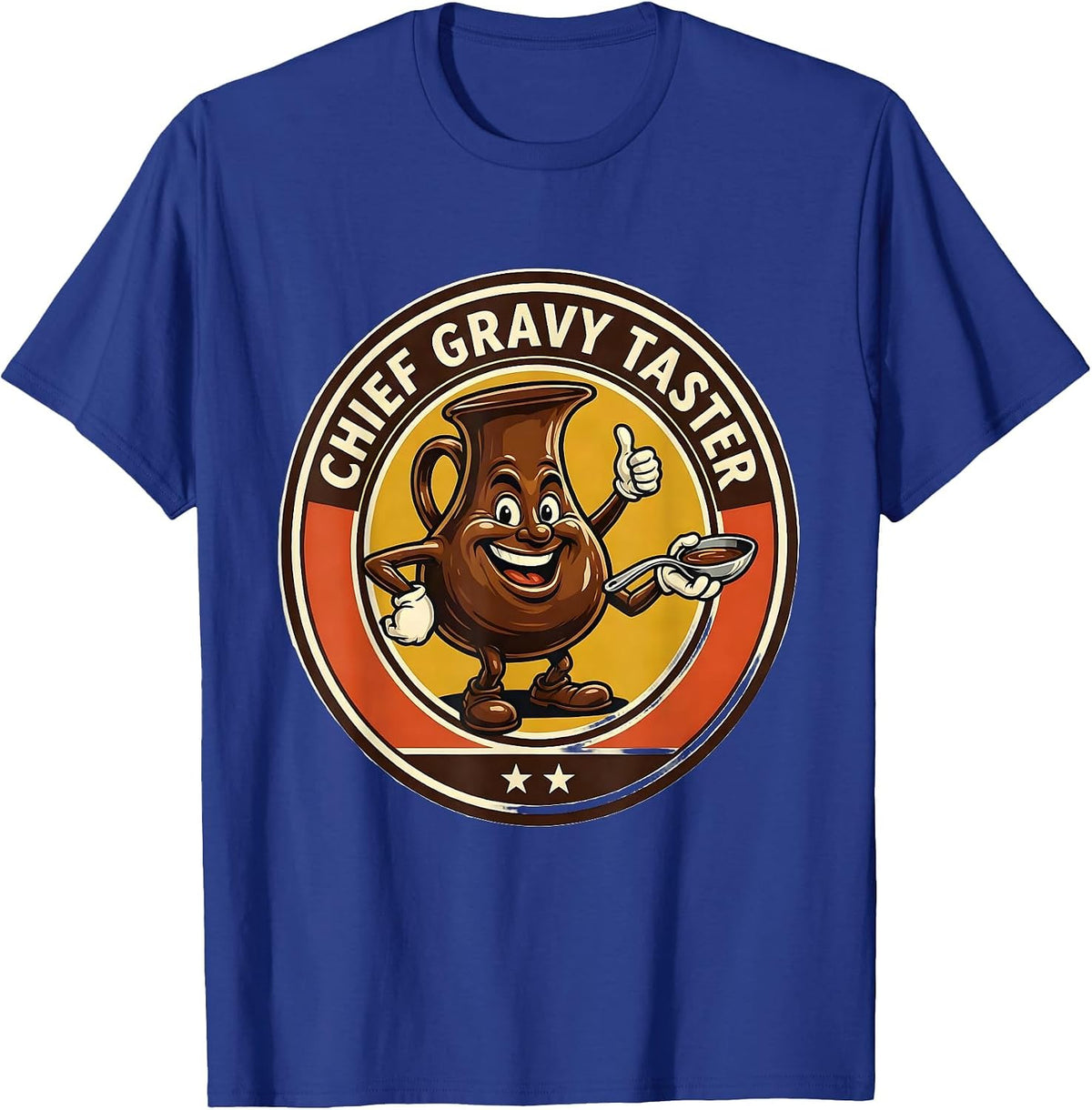 Chief Gravy Taster Retro Thanksgiving Dinner Humor T-Shirt - Royal Blue