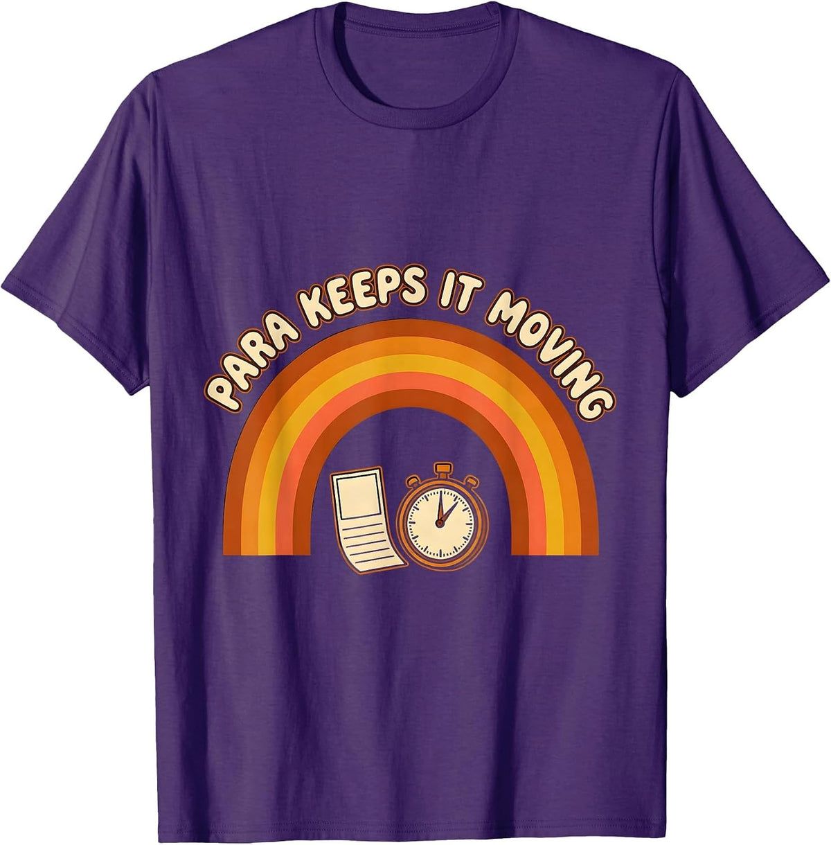 Para Keeps It Moving Retro 70s Paraprofessional Appreciation T-Shirt - Purple
