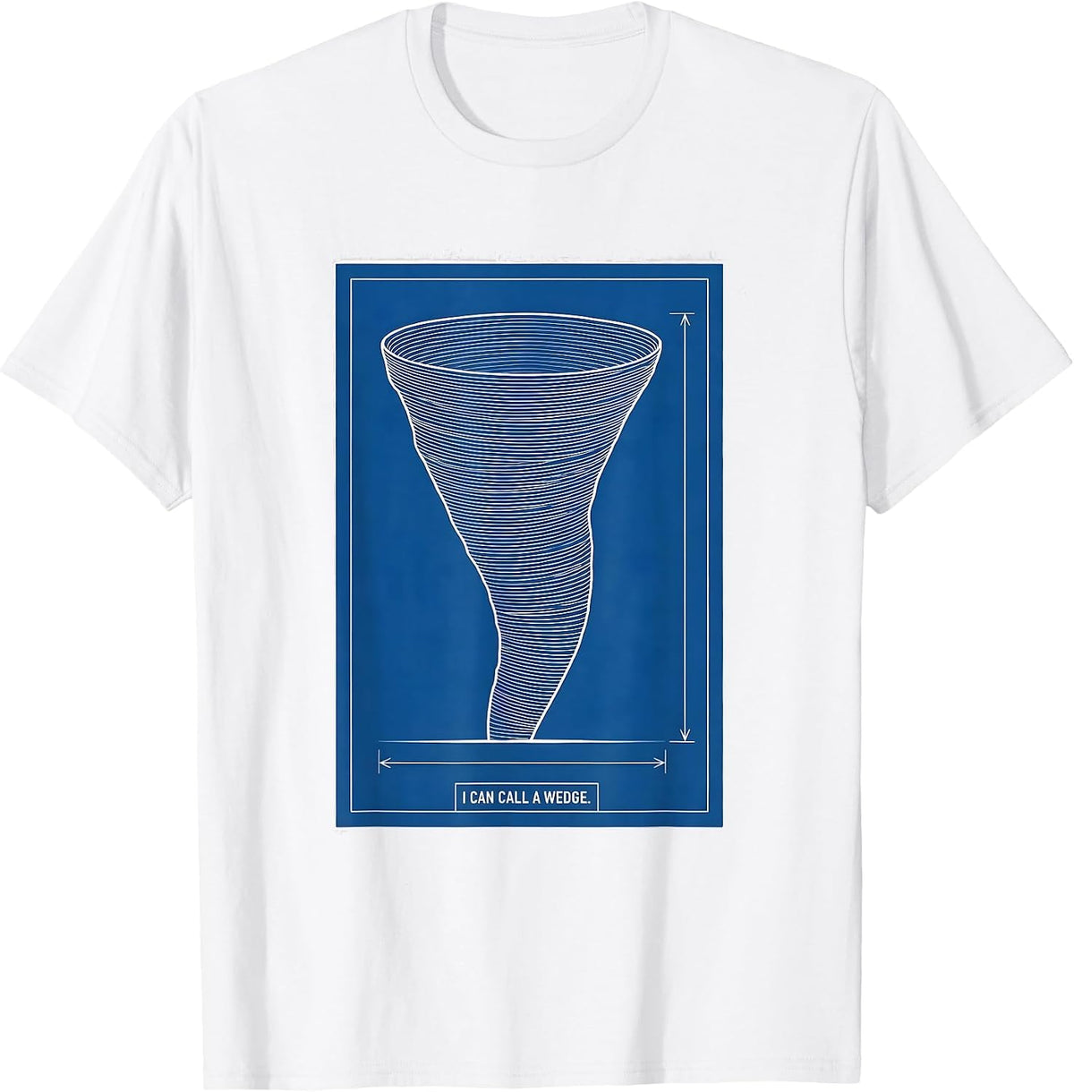 Men's I Can Call A Wedge Technical Blueprint Storm Chaser T-Shirt - White