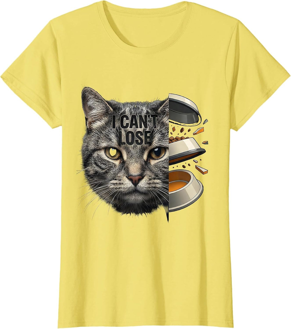 Women's I Can't Lose Funny Gay Cat Meme Bootleg Humor T-Shirt - Lemon Yellow