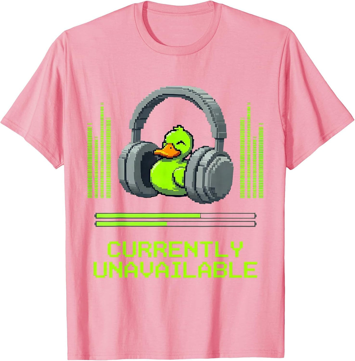 Men's Duck Gamer Pixel Art Funny Animal Mascot Video Games Kids T-Shirt - Pink