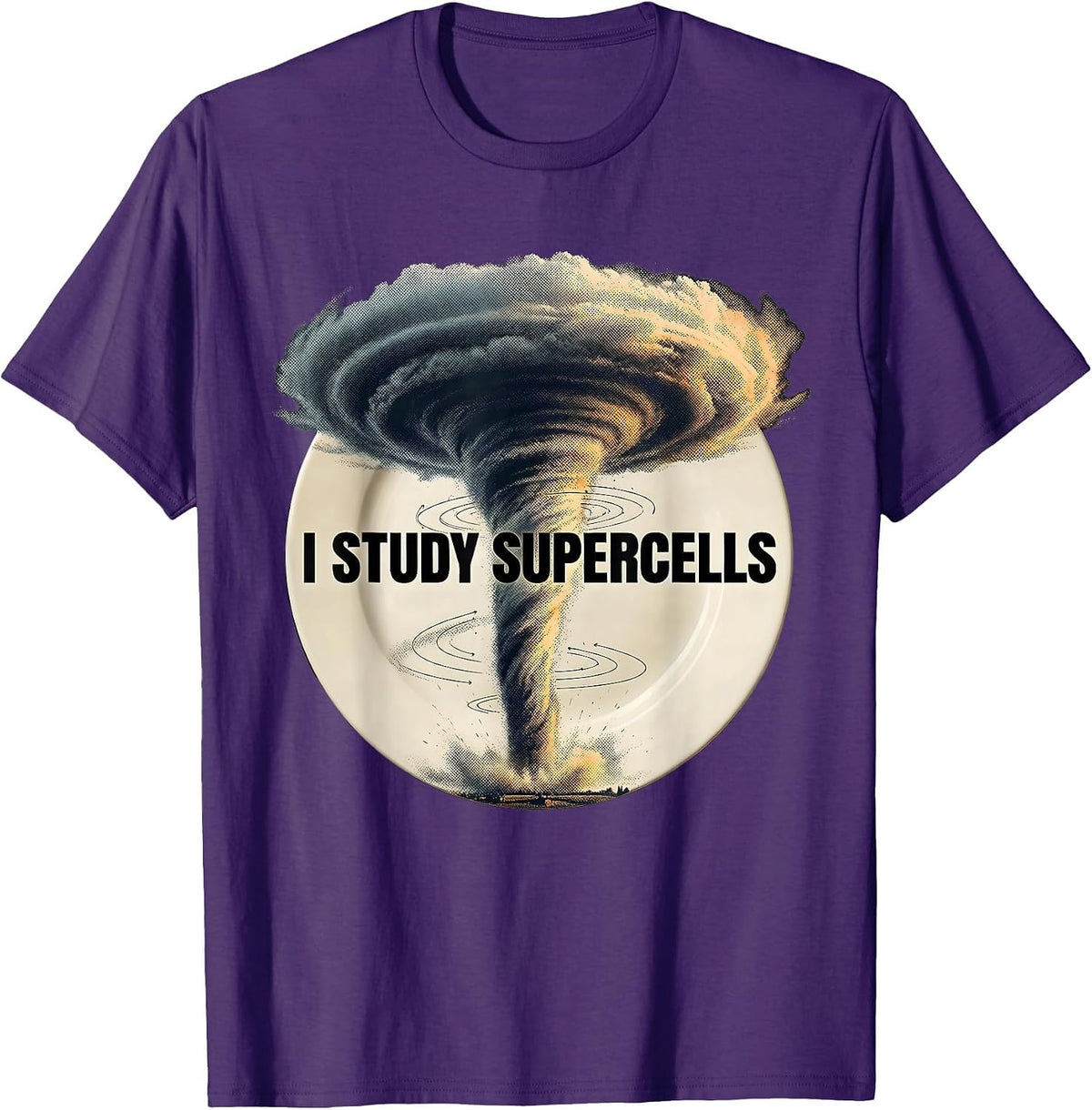 Men's I Study Supercells Funny Storm Chaser Meteorology Enthusiast T-Shirt - Purple