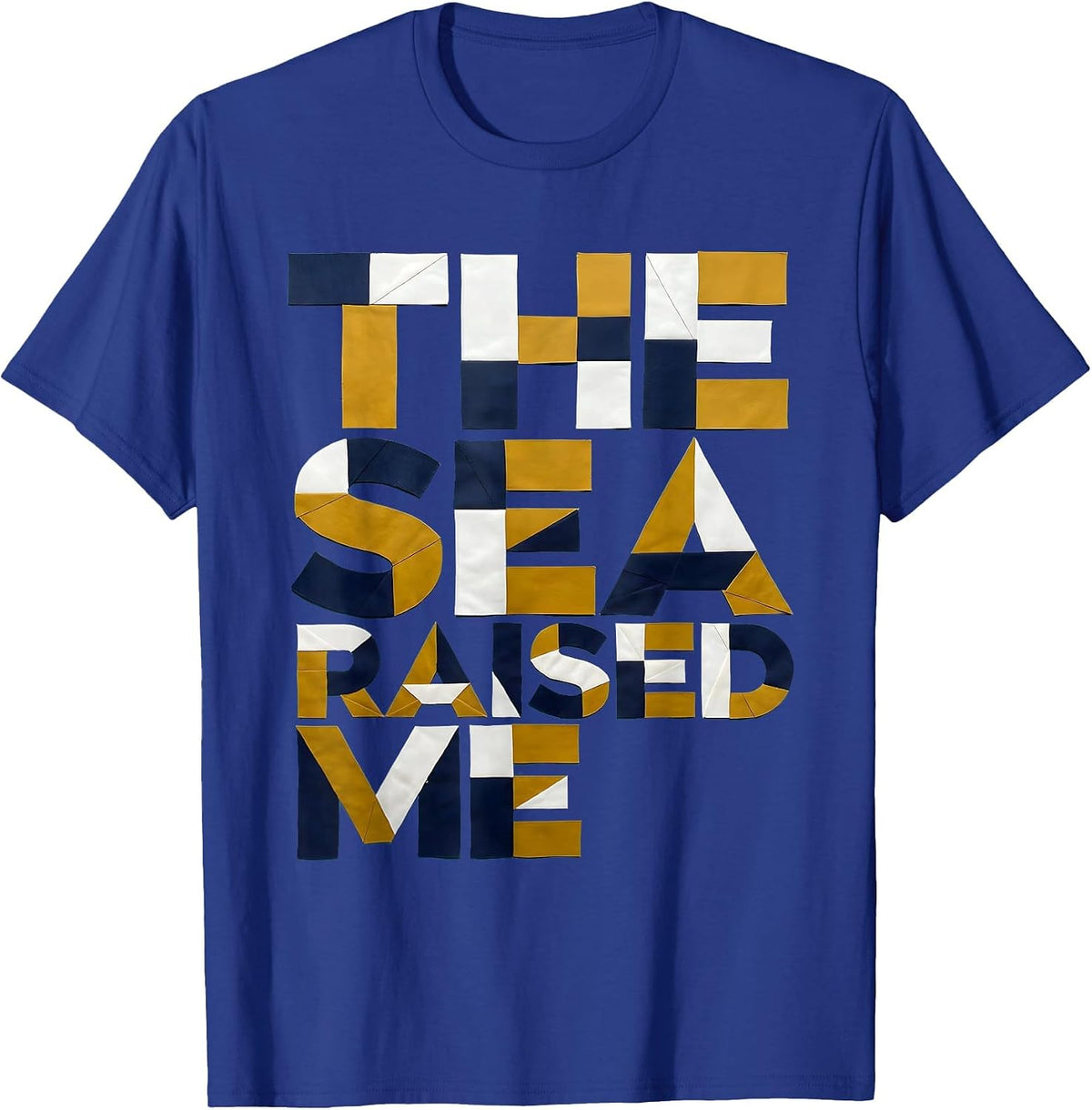 Men's The Sea Raised Me Pirate Ocean Design T-Shirt - Royal Blue