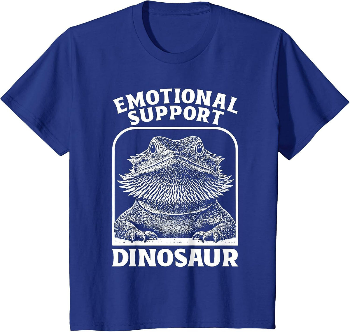 Emotional Support Dinosaur Funny Bearded Dragon Lizard T-Shirt - Royal Blue