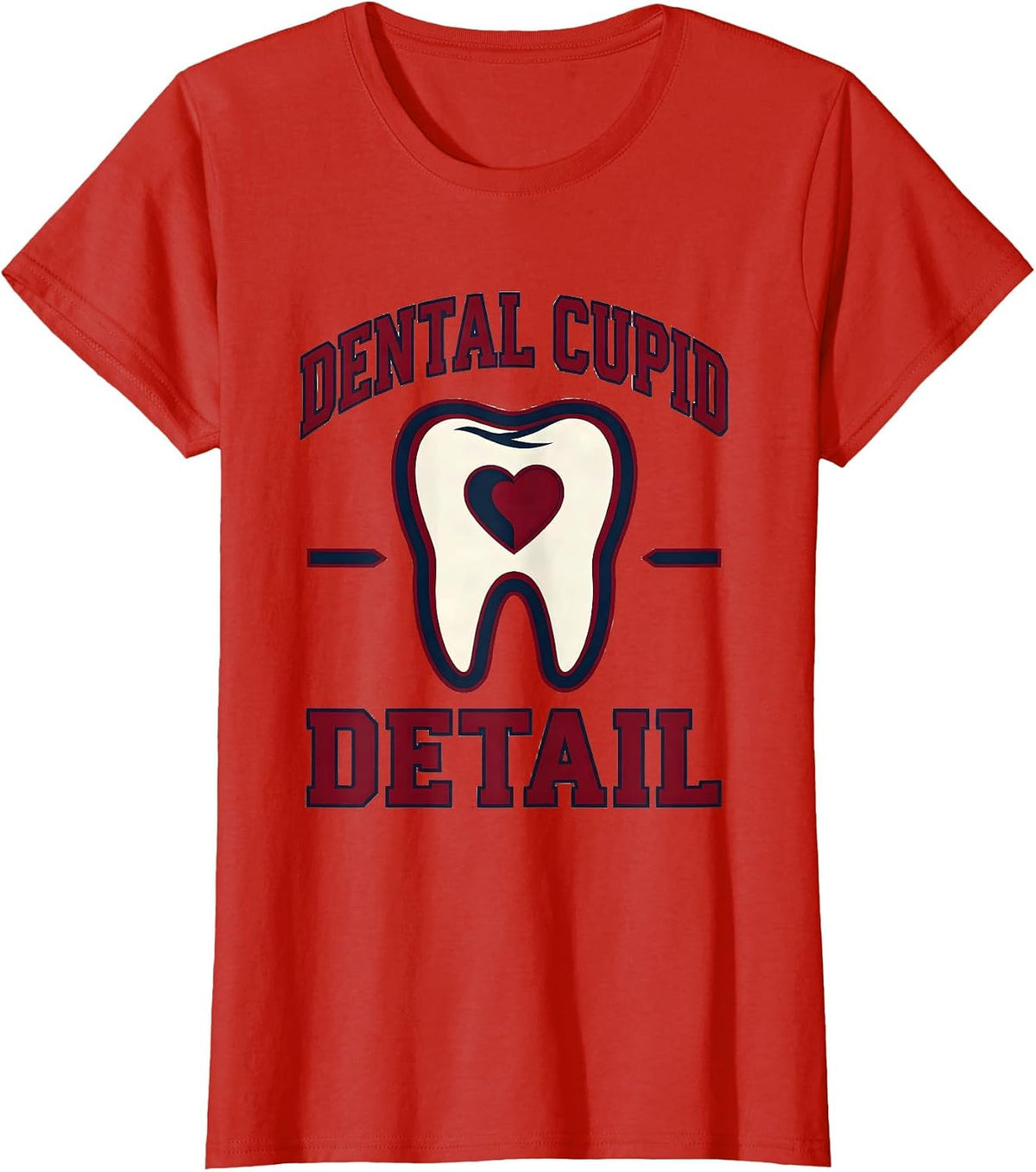 Women's Dental Cupid Detail Funny Dental Professional Valentine T-Shirt - Red