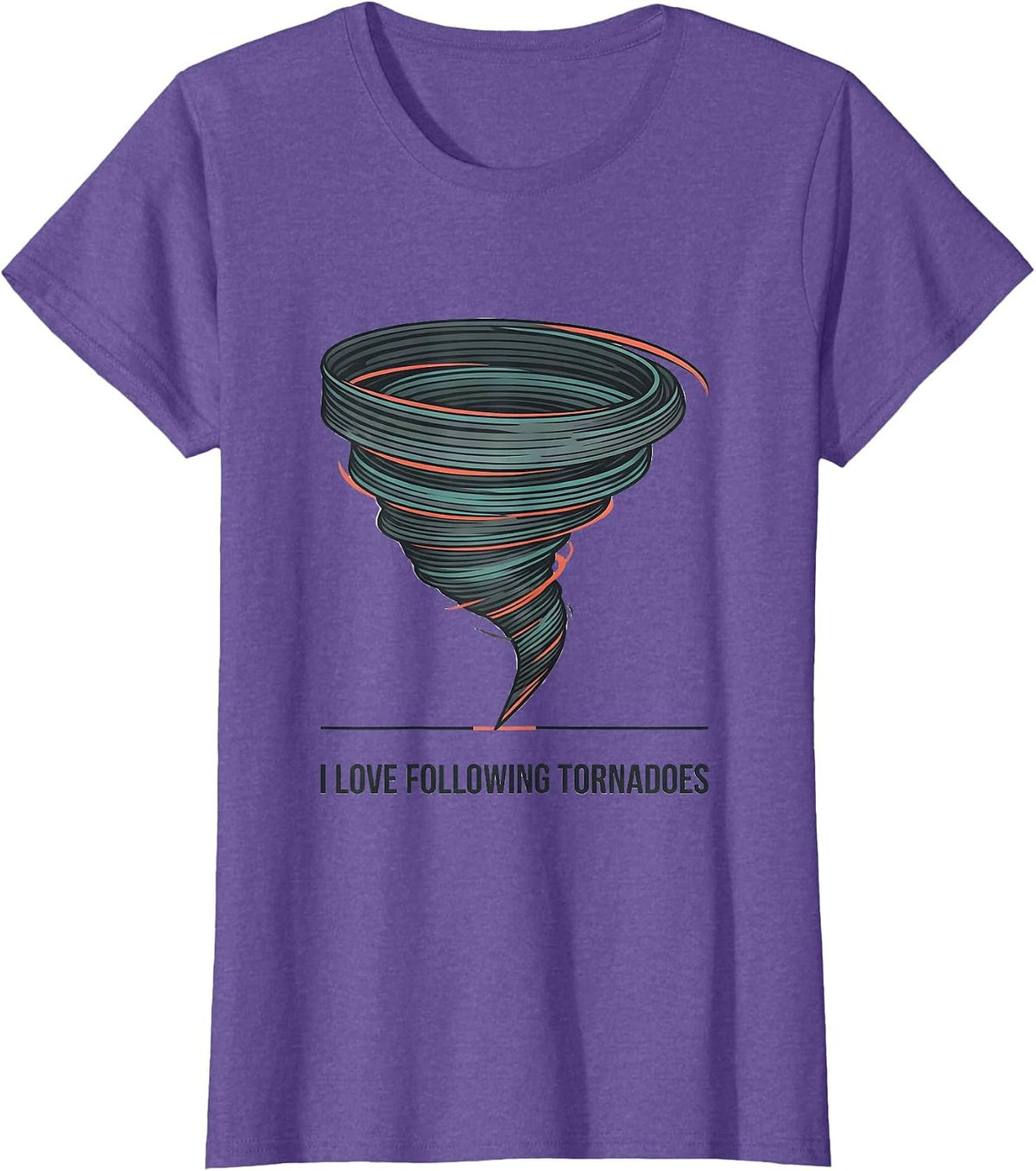 I Love Following Tornadoes Midcentury Modern Storm Chaser T-Shirt - Purple Heather