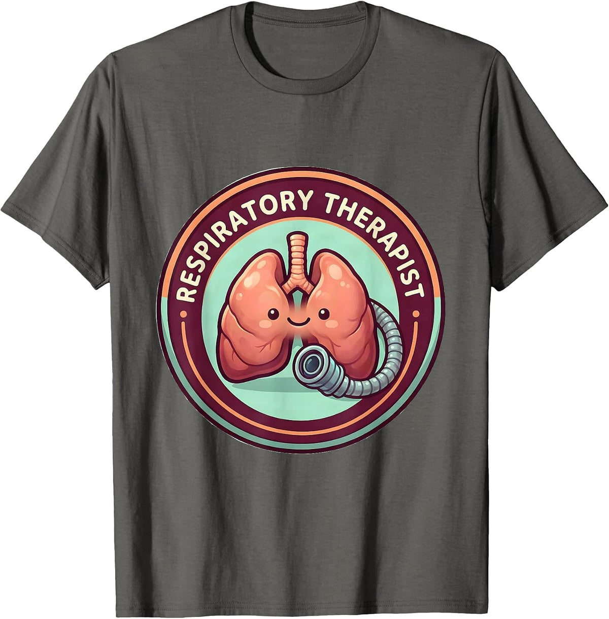 Respiratory Therapist Cute Kawaii RT Profession Pride T-Shirt - Asphalt Grey