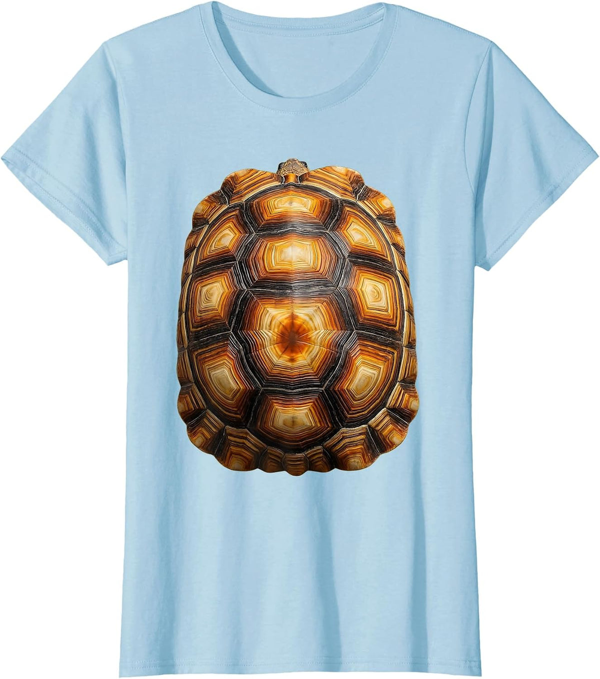 Women's Tortoise Shell Tie Dye Concentric Rings Design T-Shirt - Baby Blue
