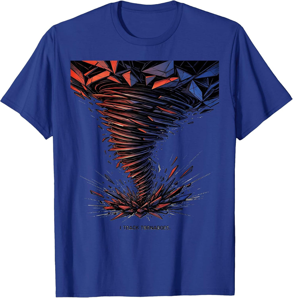 Men's I Track Tornadoes Futurist Dynamism Storm Chaser Meteorology T-Shirt - Royal Blue