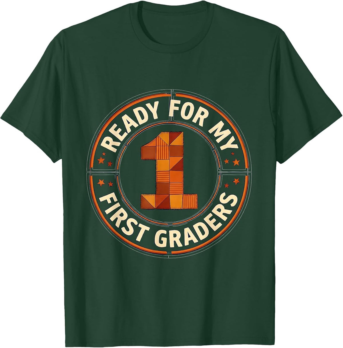 Ready For My First Graders Retro Teacher Back To School T-Shirt - Dark Green