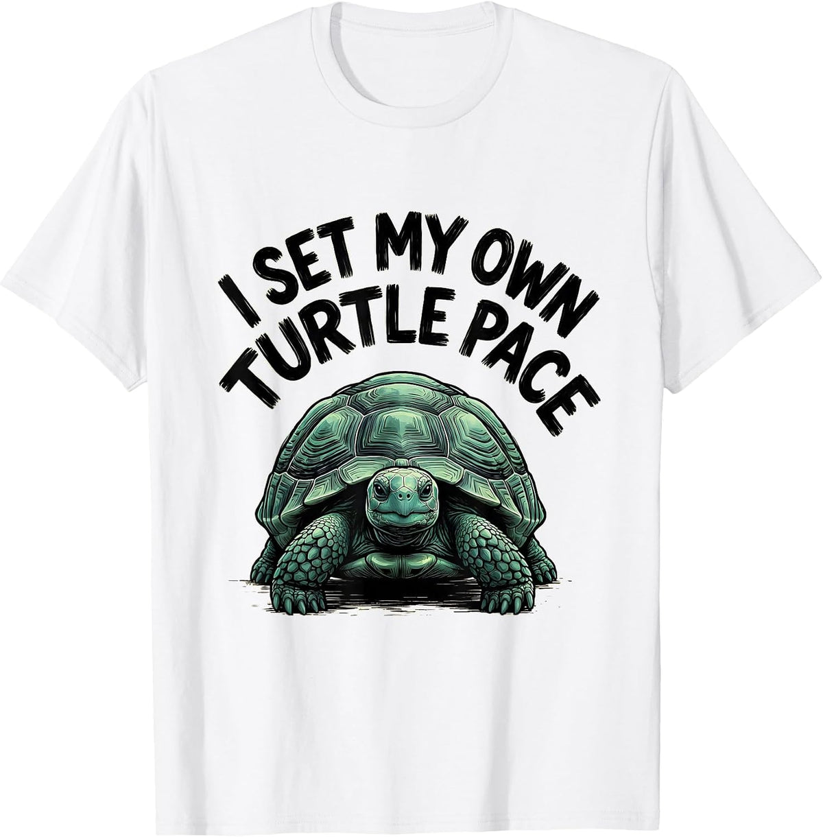 Men's I Set My Own Turtle Pace Funny Tortoise Lover Gift T-Shirt - White
