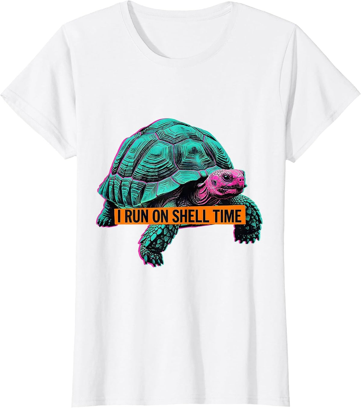 I Run On Shell Time Funny Tortoise Lover Pet Owner Gift T-Shirt - White