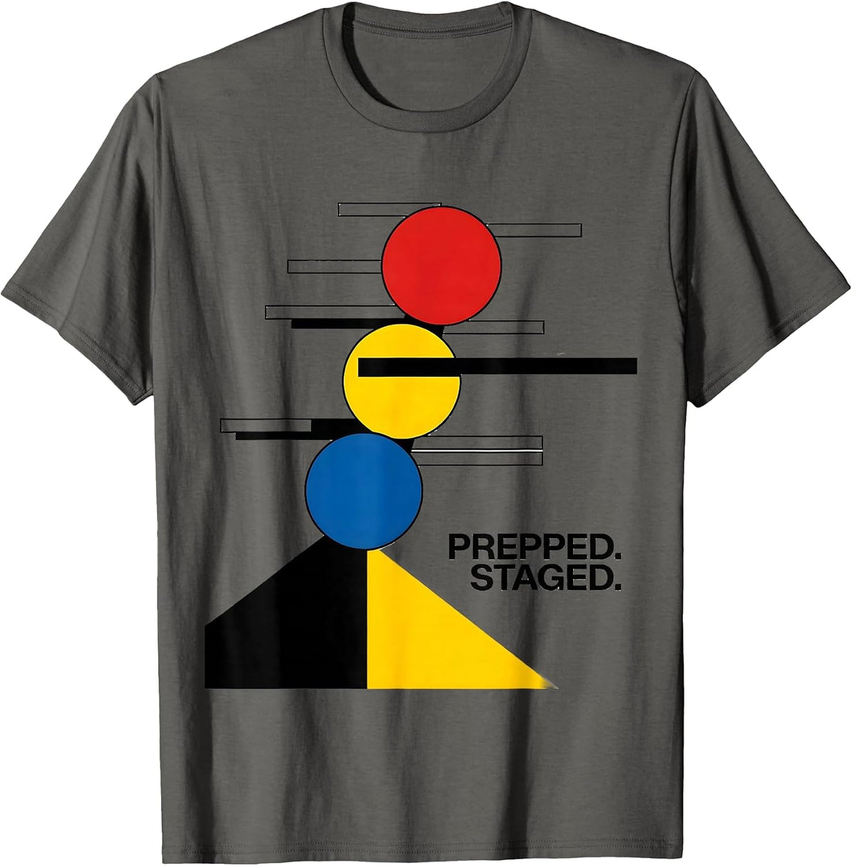 Prepped Staged Bauhaus Modernist Drag Racing RC Car T-Shirt - Asphalt Grey
