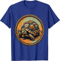 Desert Tortoise Floral Shell Western Design T-Shirt - Royal Blue