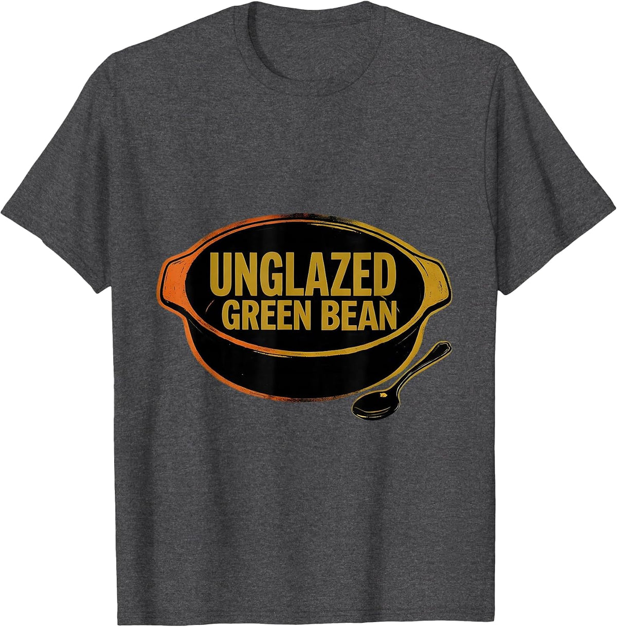 Men's Unglazed Green Bean Funny Thanksgiving Couple Matching Pun T-Shirt - Dark Heather Grey