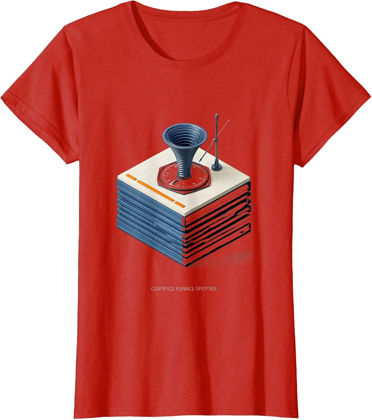 Women's Certified Funnel Spotter Funny Storm Chaser Meteorology Gift T-Shirt - Red