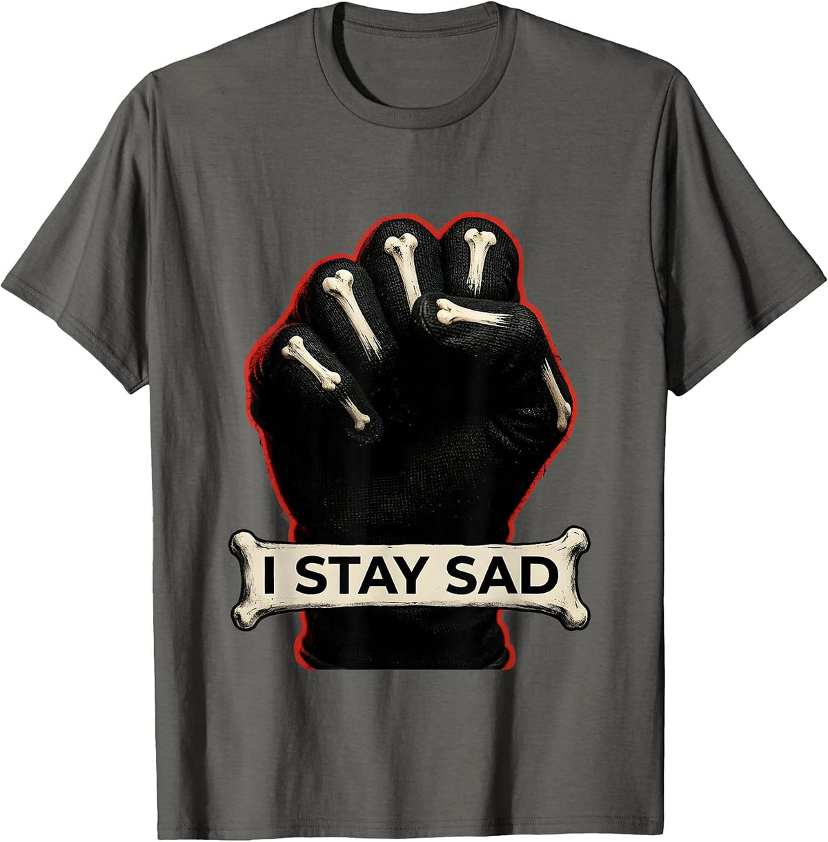 I Stay Sad Gothic Emo Alt-Aesthetic Y2K Grunge T-Shirt - Asphalt Grey