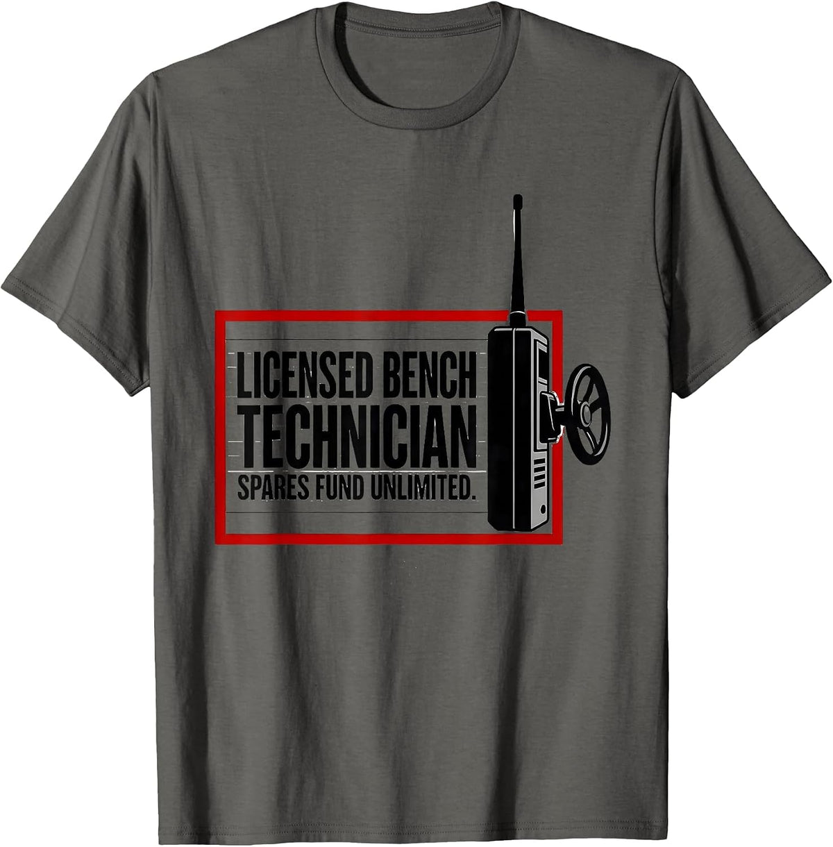Licensed Bench Technician, Spares Fund Unlimited RC Racer T-Shirt - Asphalt Grey