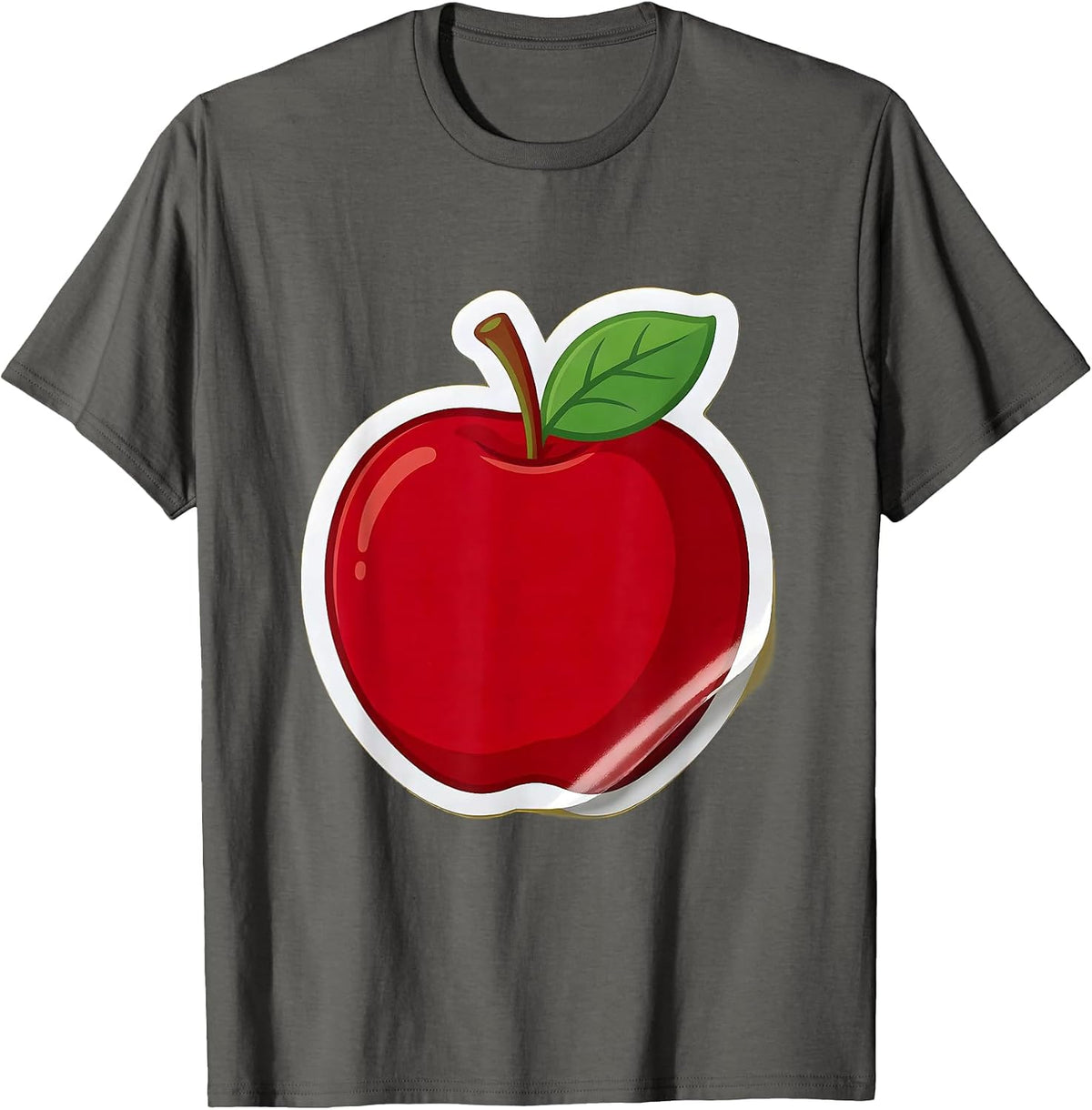 First Grade Teacher Classic Apple Illustration T-Shirt - Asphalt Grey