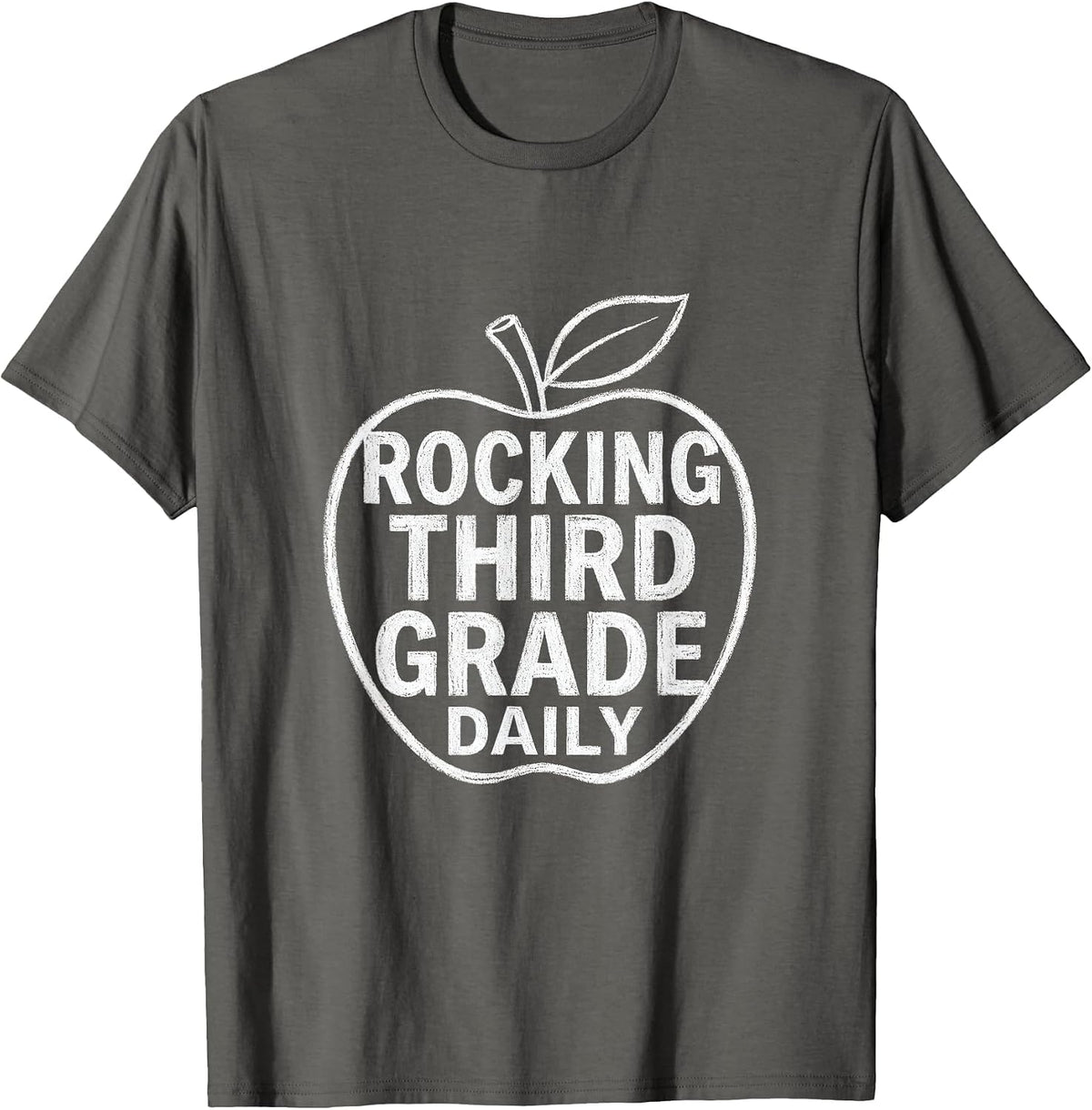 Rocking Third Grade Daily Teacher Design T-Shirt - Asphalt Grey