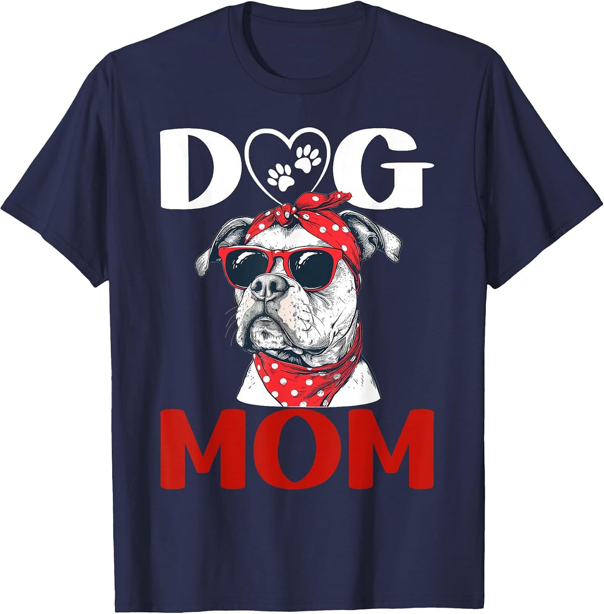 Pitbull Terrier Dog Dog Mom T-Shirt - Navy Blue
