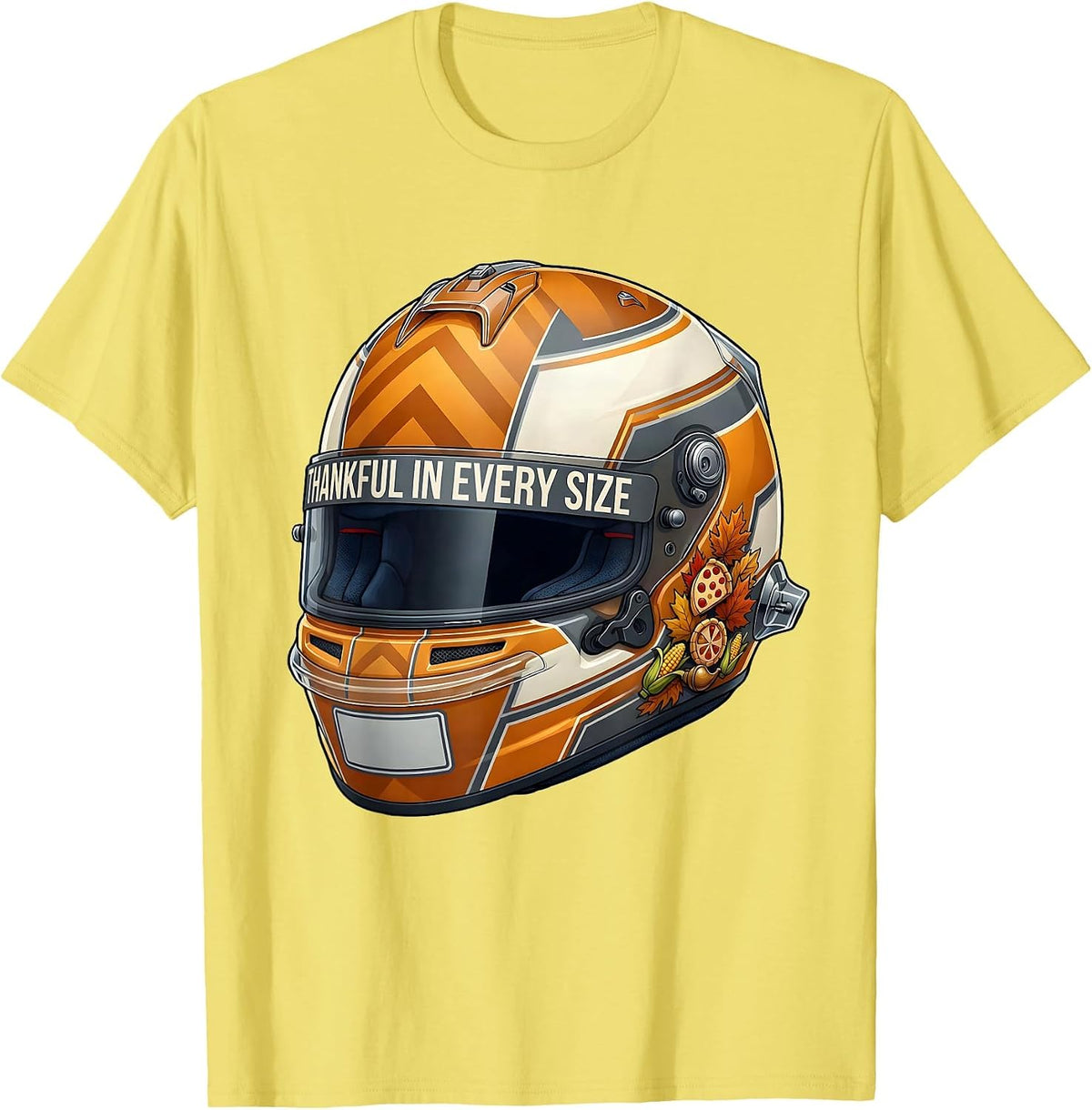 Men's Thankful in Every Size Plus Thanksgiving Design T-Shirt - Lemon Yellow